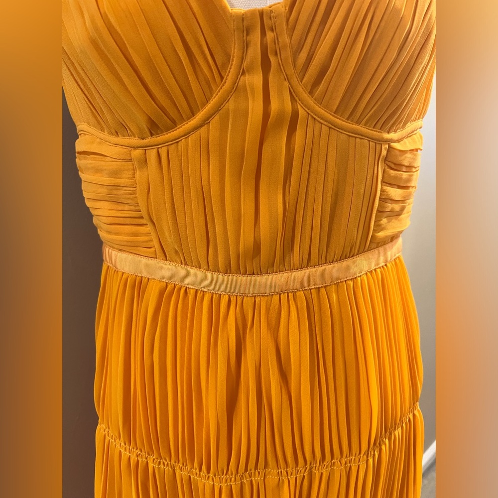 Self-portrait Off Shoulder Pleated Chiffon Dress - Picture 4 of 9